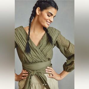 NWOT Anthropologie Maeve Long Sleeve Cropped Top Sz. 8